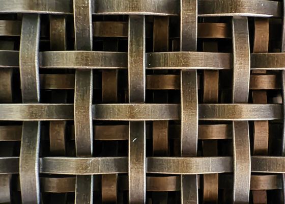 Antigua latón de acero inoxidable plano de alambre de acero decorativo trenzado paneles de malla de alambre tejido parrillas para las puertas de los gabinetes inserciones